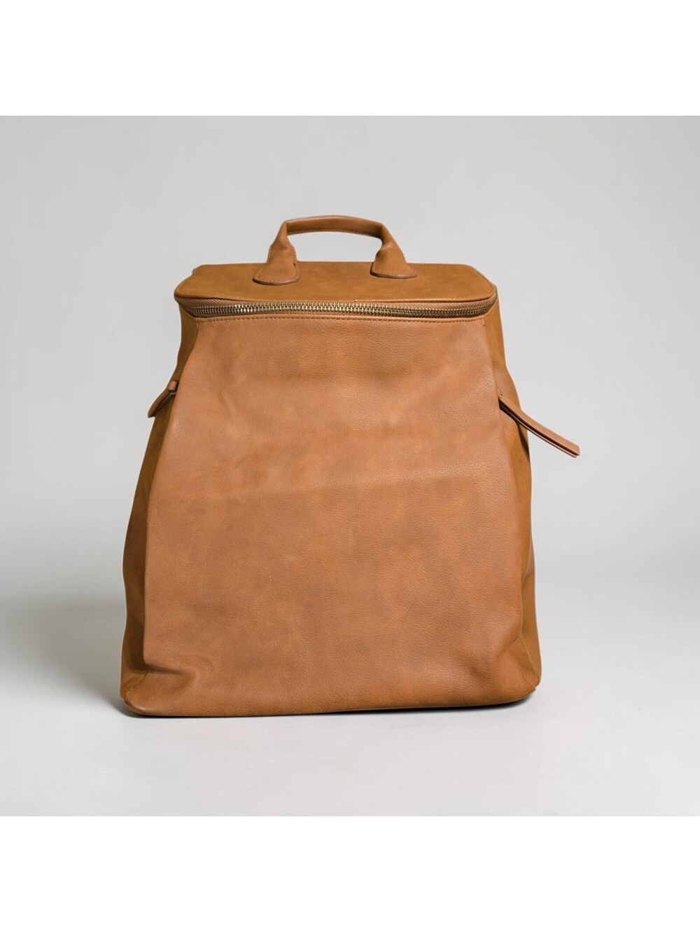Universal Thread Tan Faux Leather Structured Backpack Boxy Travel School Bag
